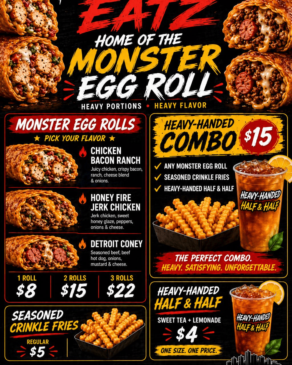 Heavy Handed Monster Egg Rolls